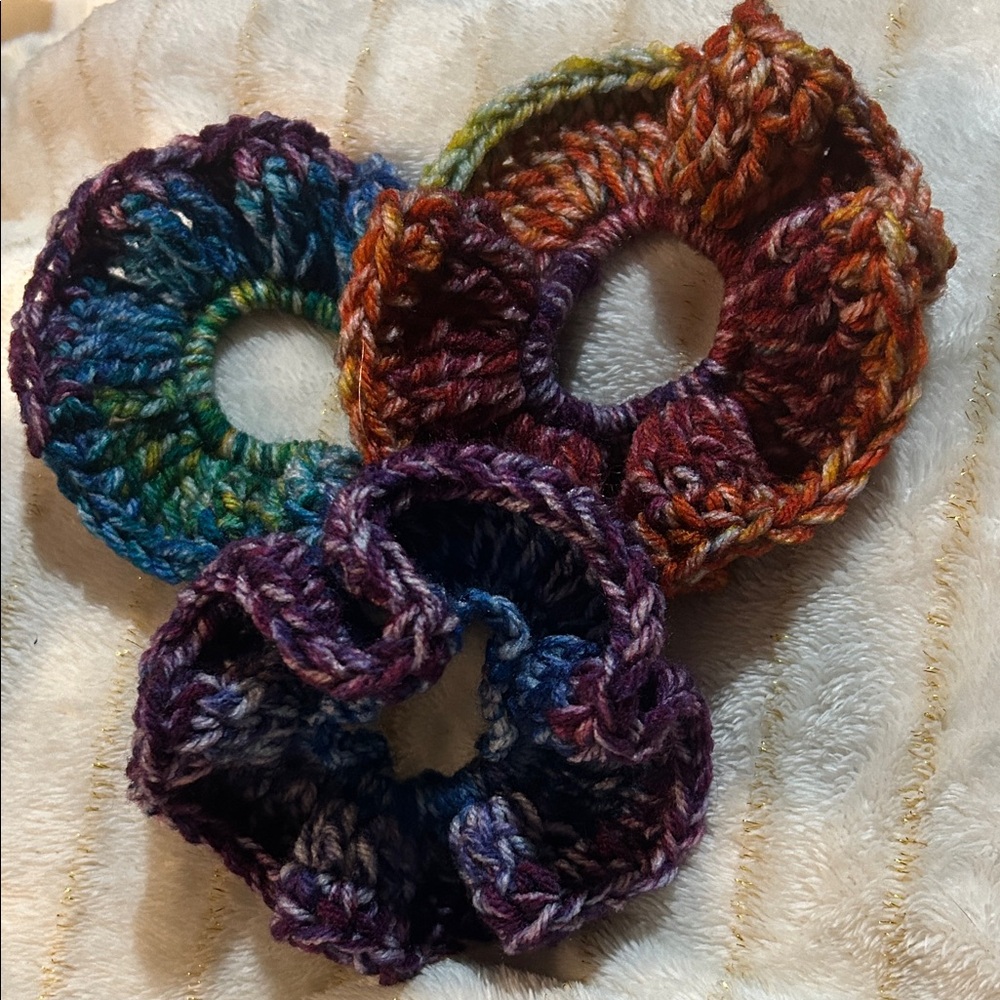 Hand Crafted Multicolor Hair Scrunchies
